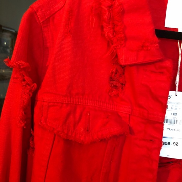 Zara Distressed Denim Jacket - Picture 6 of 7